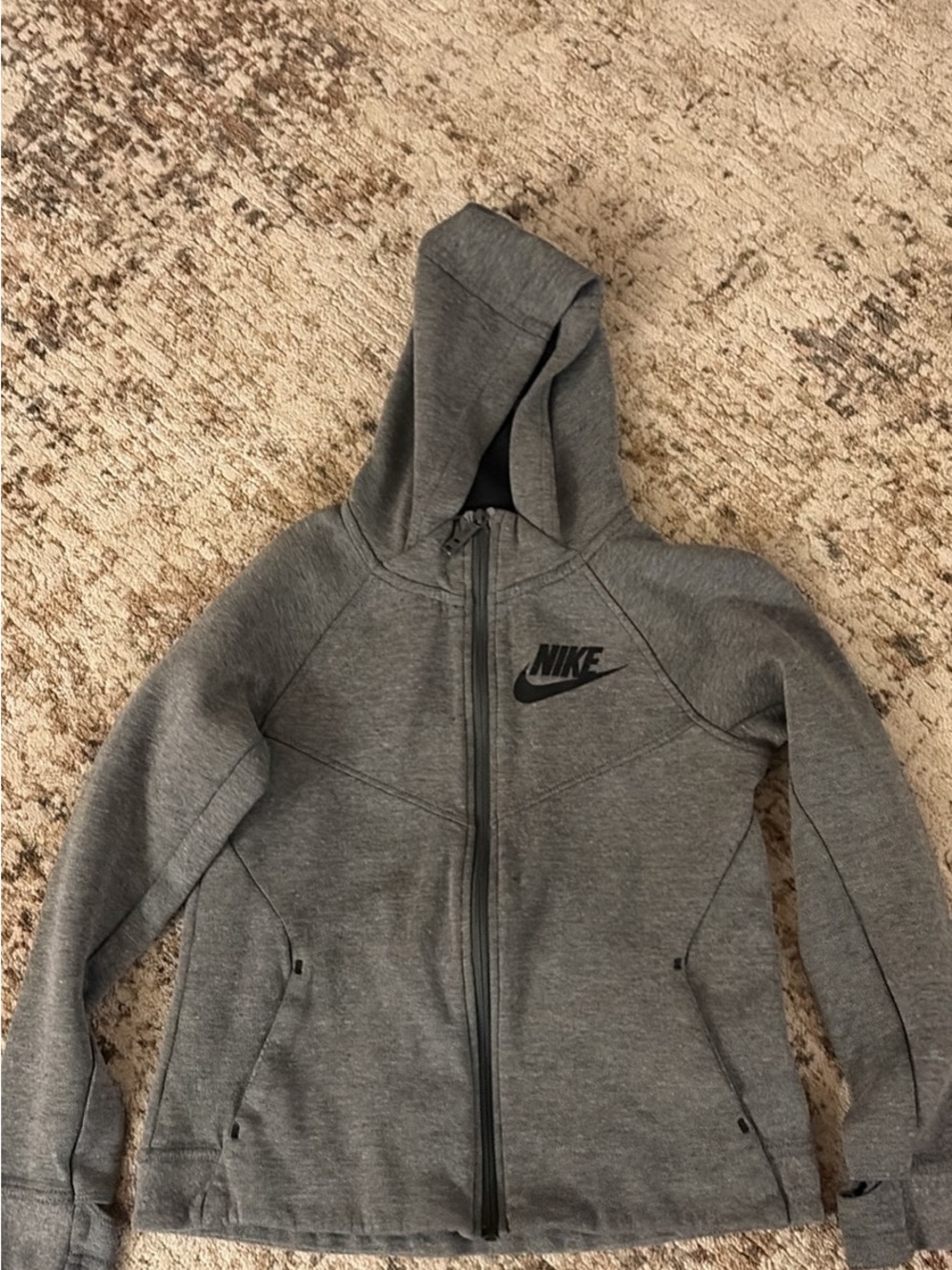 Nike Kids Gray Hooded Zip Utility Jacket